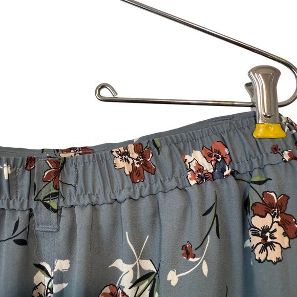 Floral Print Loft Womens Skirt XL Blue Elastic Waist Knee-Length - Picture 5 of 6